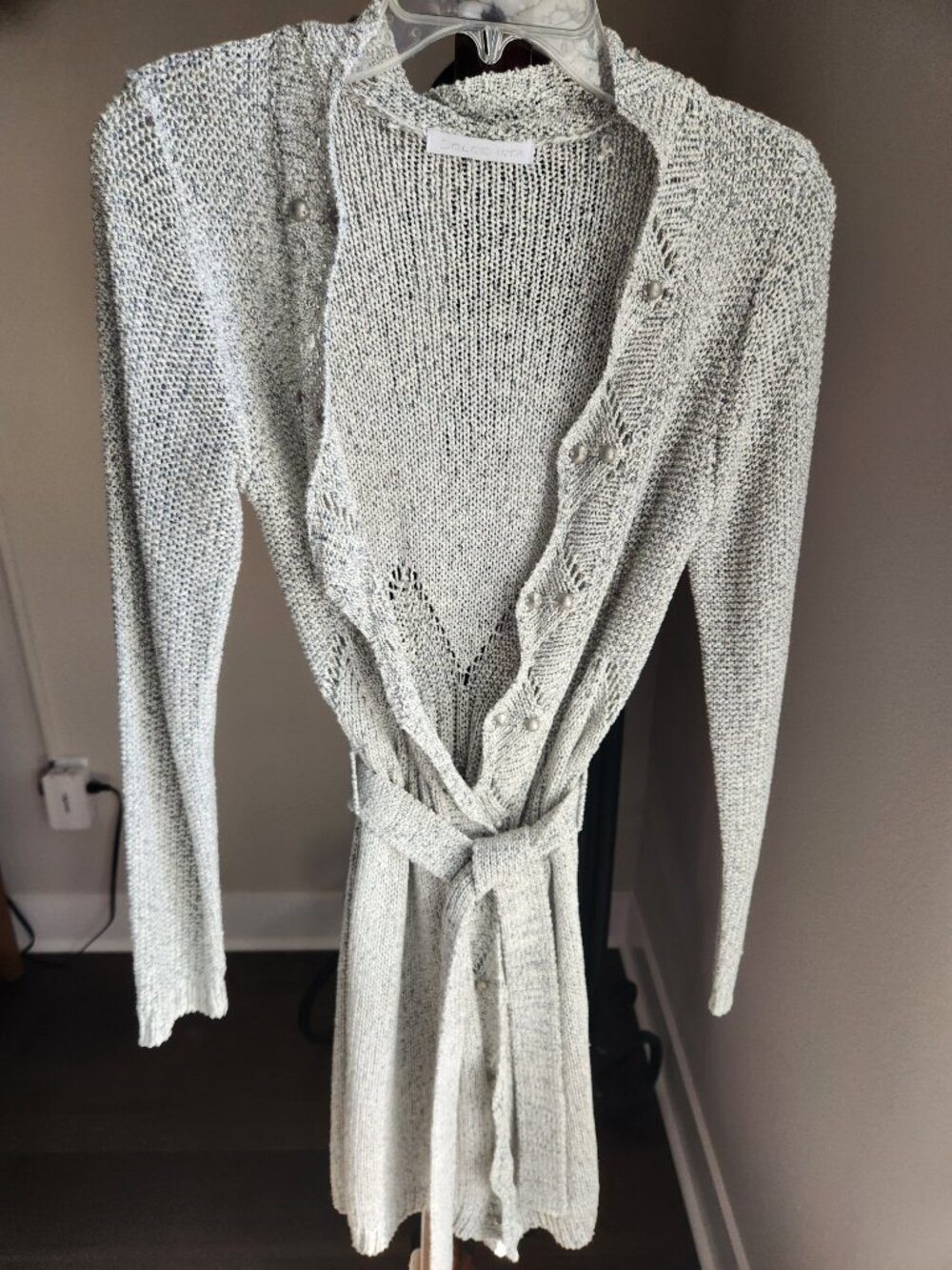 Small Dolce Vita Cotton/Silk Heathered Gray Sweater